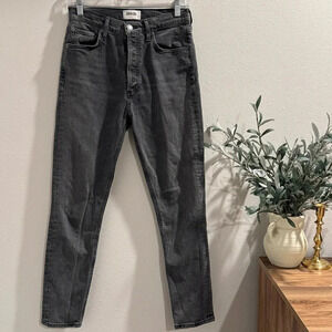 AGOLDE Women’s Nico High Rise Slim Fit Denim Jeans Ceremony Gray 25 Button Fly